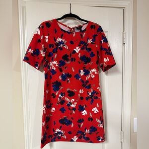 Banana Republic Red and Blue Floral Mini Dress Size 2 ❤️